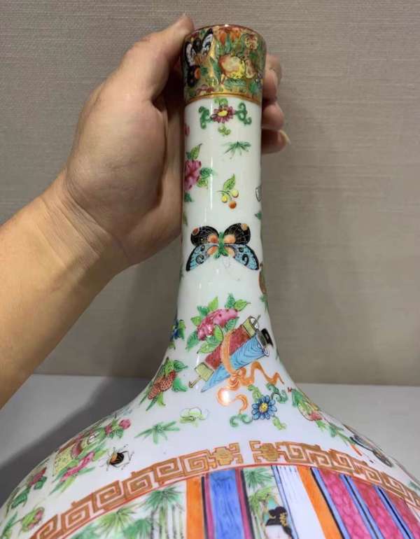 古玩陶瓷廣彩瓶真品鑒賞圖