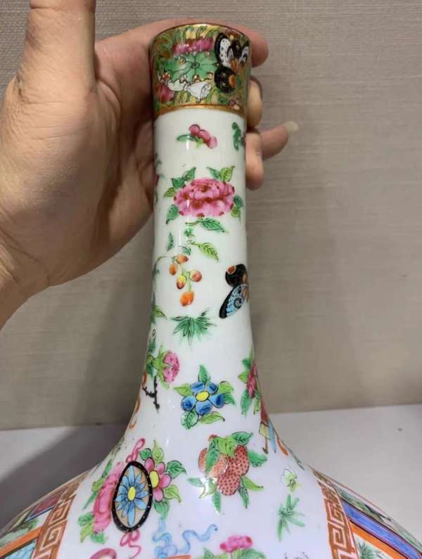 古玩陶瓷廣彩瓶真品鑒賞圖