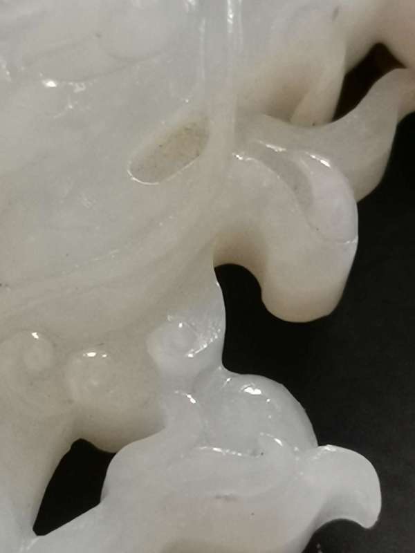 古玩玉器和田白玉仿古雙龍戲珠玉璧掛件真品鑒賞圖