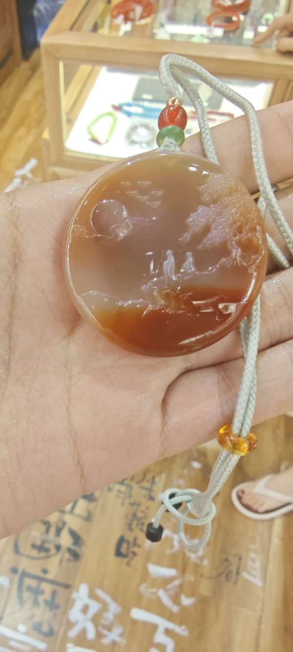 古玩玉器瑪瑙雕“人物故事”牌真品鑒賞圖