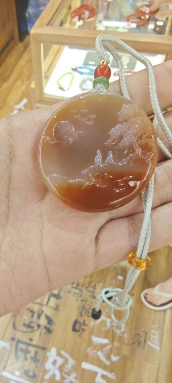 古玩玉器瑪瑙雕“人物故事”牌真品鑒賞圖