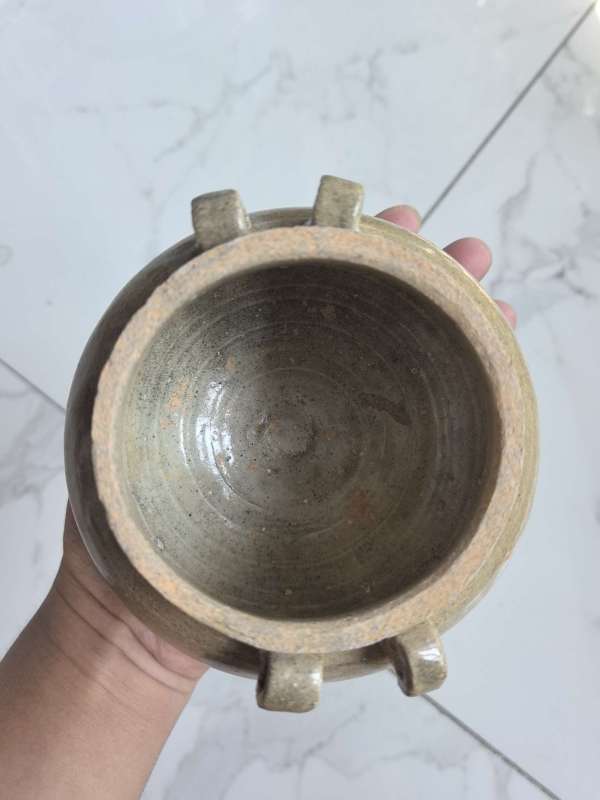 古玩陶瓷宋青釉四系罐真品鑒賞圖