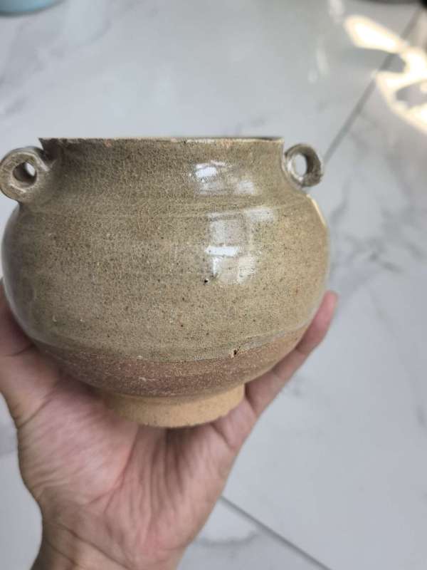 古玩陶瓷宋青釉四系罐真品鑒賞圖