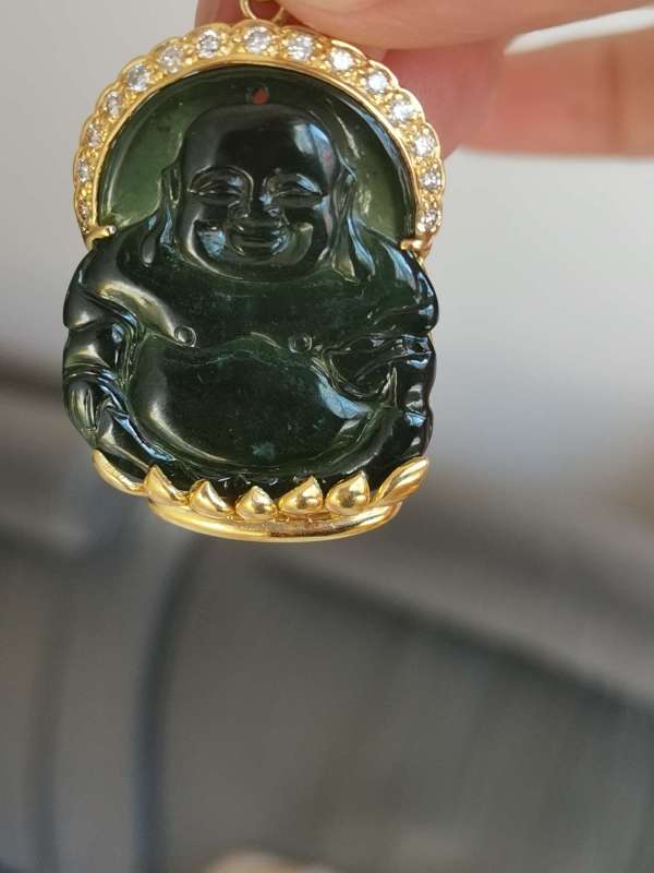 古玩鑲嵌彌勒墜 真品鑒賞圖