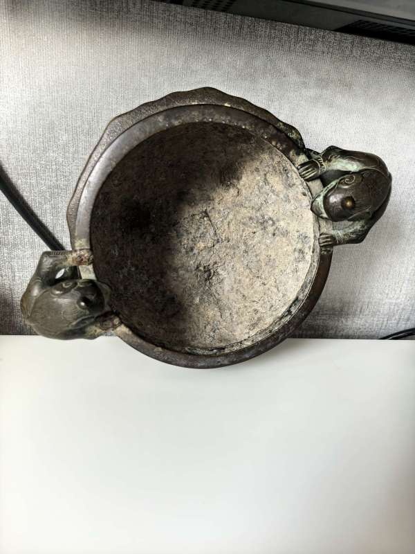 古玩銅器清代瑞獸耳爐真品鑒賞圖