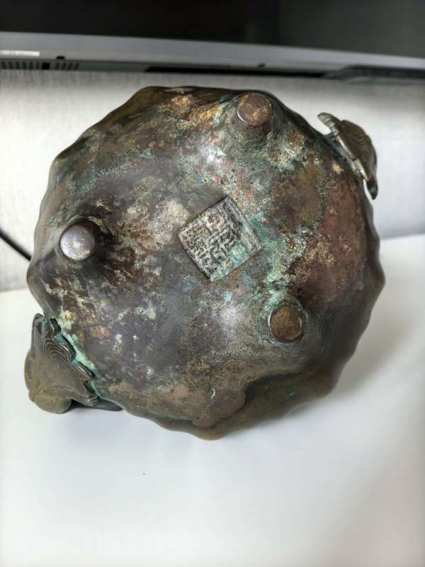古玩銅器清代瑞獸耳爐真品鑒賞圖