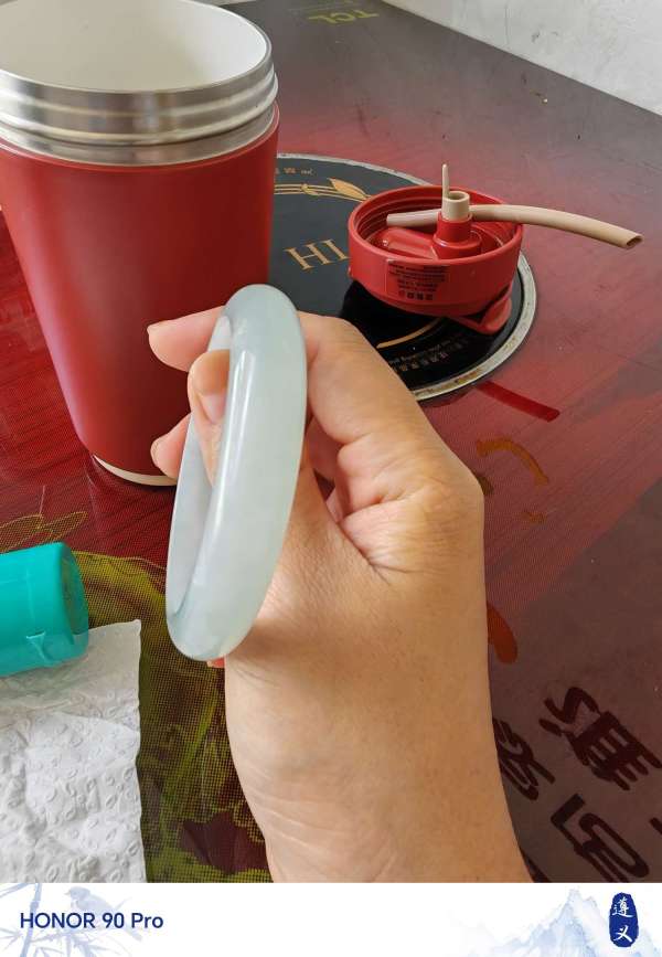 古玩玉器翡翠手鐲真品鑒賞圖