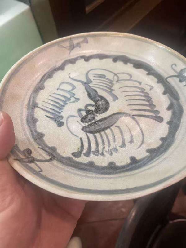古玩陶瓷青花瑞獸盤真品鑒賞圖