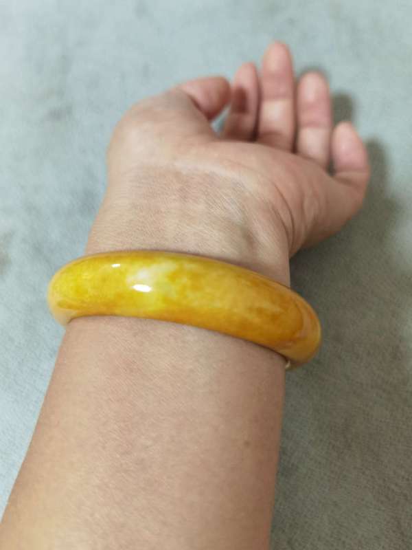 古玩玉器翡翠手鐲真品鑒賞圖