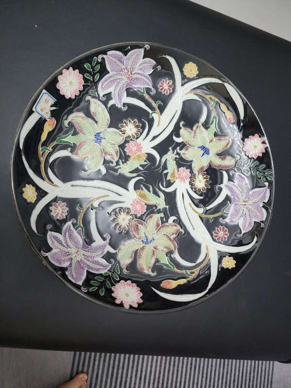 古玩花卉紋盤真品鑒賞圖