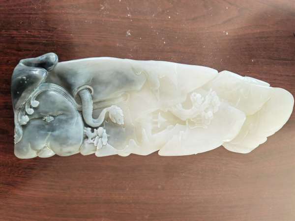 古玩玉器和田玉御龍觀音擺件真品鑒賞圖